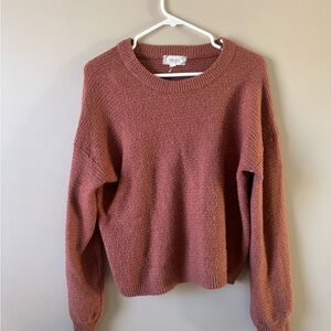 Pink Rose Knit Sweater in Dark Pink